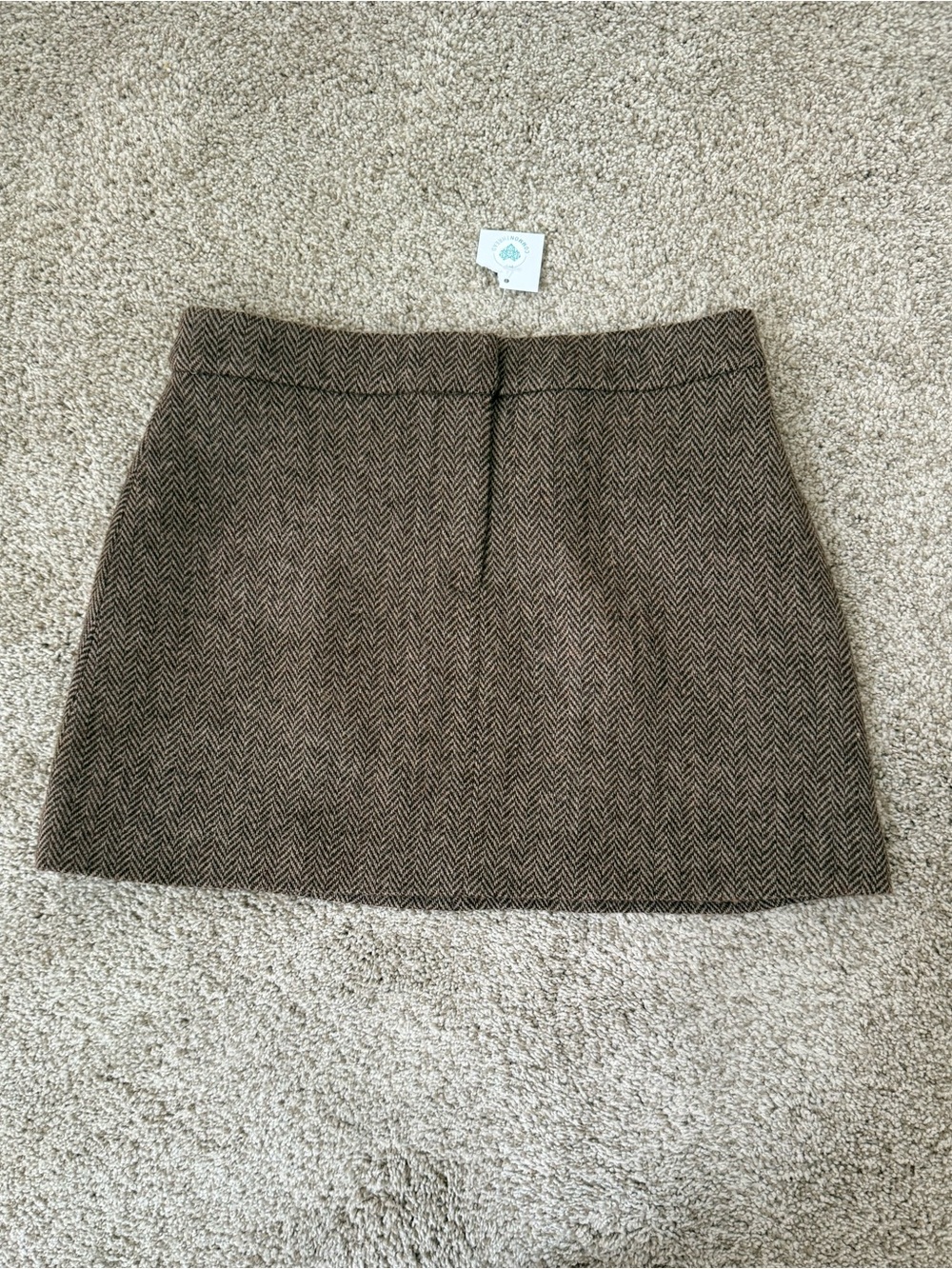 NWT ASTR The Label 100% Wool Bella Mini Skirt Brown Herringbone Size M